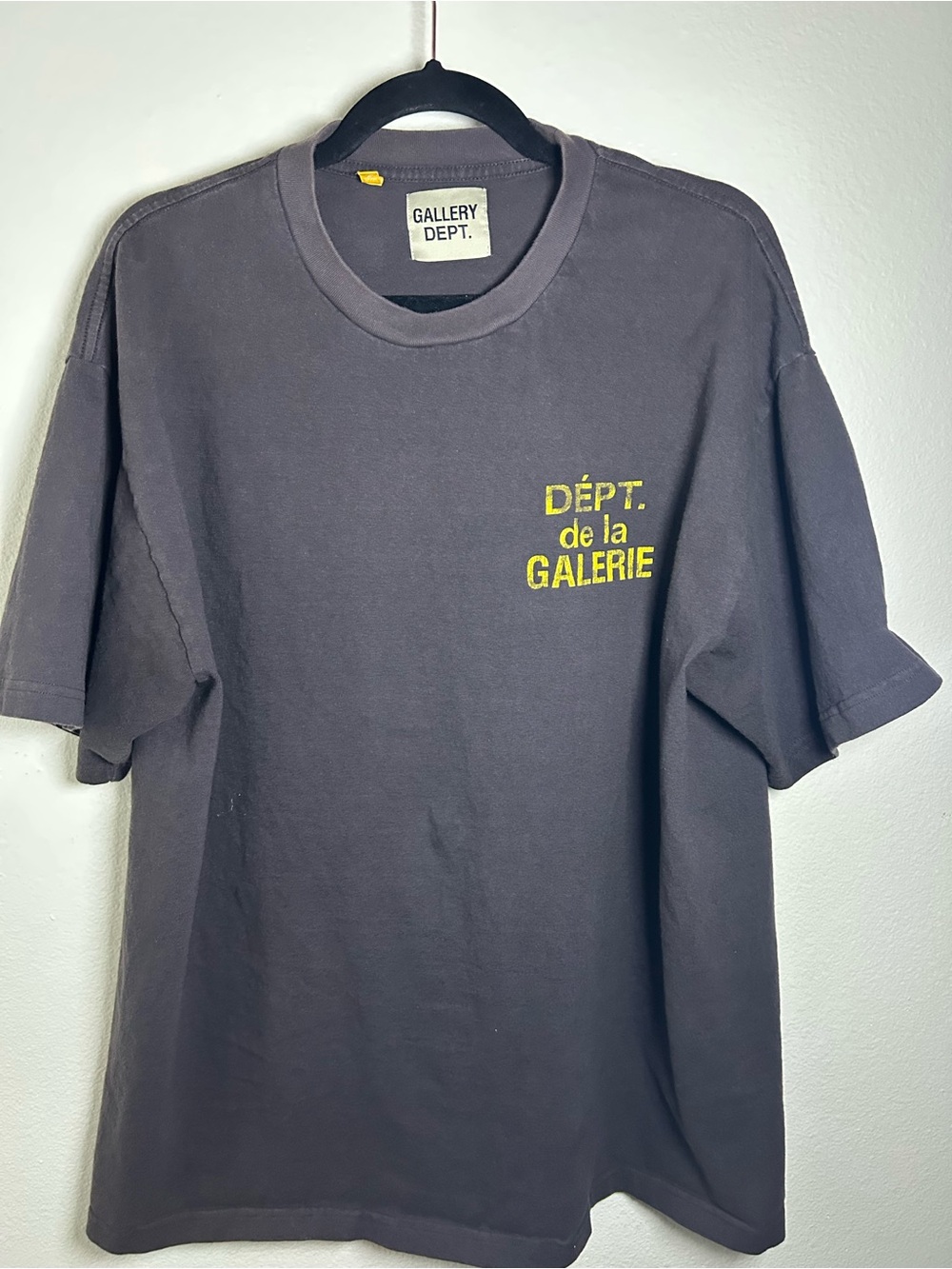 Authentic Gallery Dept. French Logo Tee - Washed Black - Size L